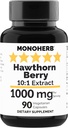 MONOHERB Hawthorn Berry Extract 1000 mg - 90 cápsulas vegetarianas