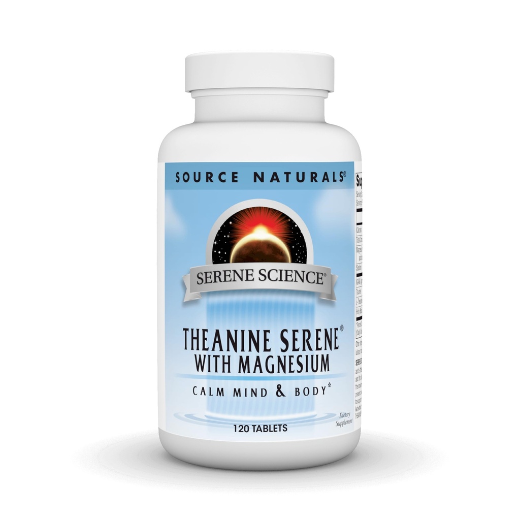 Fuente Naturals Serene Science L-Theanine con Magnesio y GABA - 120 Tabletas