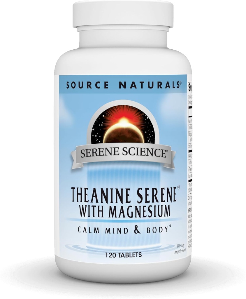 Fuente Naturals Serene Science L-Theanine con Magnesio y GABA - 120 Tabletas