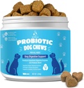Suplemento Digestivo Probiótico Natural para Perros - Probiótico Chewable con Prebióticos y Enzimas Apoyo Gut Health, Diarrhea & Digestion, Mejorar el sistema inmunológico Alergía Itch Skin