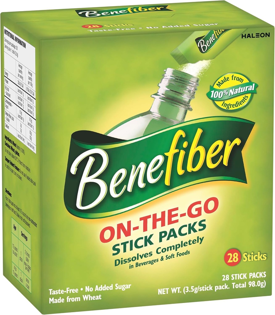 Benefiber Natural Fibre Suplemento On-The-Go Stick 28 Pack