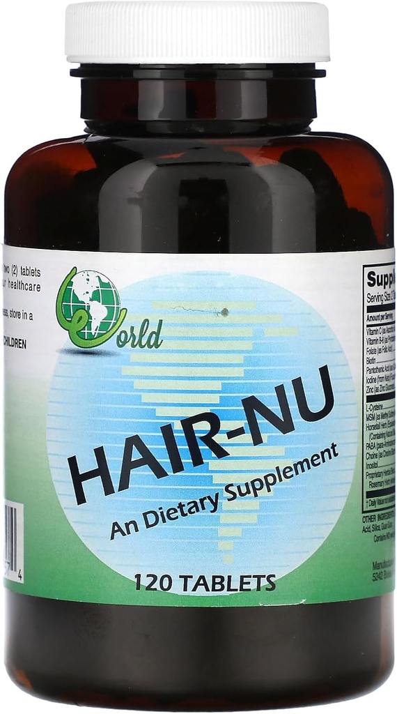 World Organic Hair-Nu Suplemento - 120 Tablets