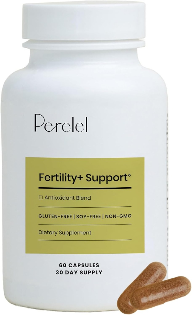 Perelel Fertility Support, Antioxidant Multivitamin with COQ10, N-Acetyl-L Cysteine (NAC) & Açaí Berry, Women’s Supplement, Soy, Dairy & Gluten Free, Non GMO, 60 Capsules