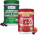 Feel Great USDA Organic Reds & Super Greens Powder Combo (2-Pack) ← Más de 35+ Verdes, Frutas y verduras, fibra, Probióticos " Enzymes Digestivos "