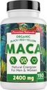 Cadenas de raíz de Maca orgánica para Hombres 2400 mg por servicio - 150 pastillas Negro, Rojo, Amarillo Maca Suplemento - Macaroot gelatinizada, no GMO, Vegan por Naturales peruanos