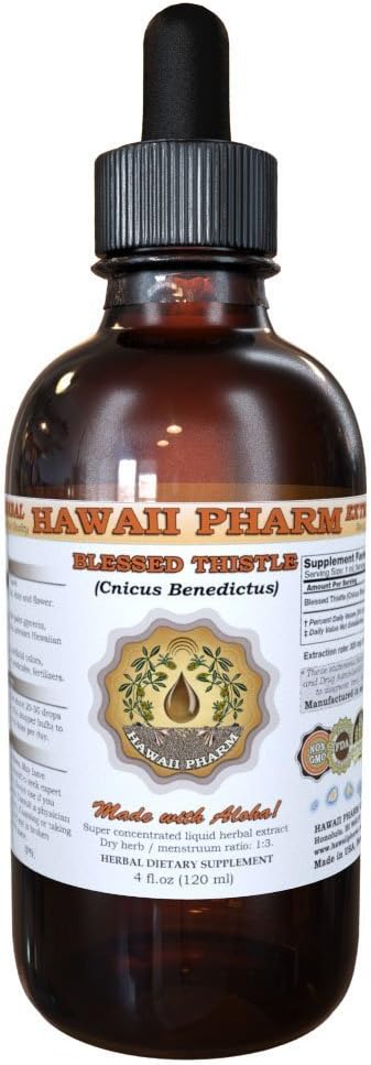 Blessed Thistle Liquid Extract, Organic Blessed Thistle (Cnicus benedictus) Tincture Supplement 4 oz