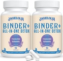 All-In-One Detox Binder Suplemento 1500 MG - High Bioavailability, Liver Gut Detox Cleanse with Activated Charcoal, Zeolite & Bentonite Clay for Toxins, Liver, Digestive, 180 Vegan Capsules