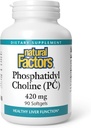 Factores naturales - Phosphatidyl Choline (PC) 420mg, soporta la función saludable del hígado, 90 geles blandos