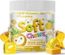 Hierro Soft Chews Suplemento con Vitamina C Silencio Pineapple Flavored TEN Gluten Free ← Suplemento de Hierro para Mujeres Hombres y Niños