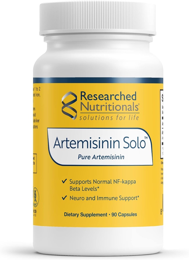 Researched Nutritionals Artemisinin Solo - Sweet Wormwood Immune Support Supplement - 250mg of Pure Artemisia Annua per Serving - Vegan, Non-GMO Formula (90 Capsules)