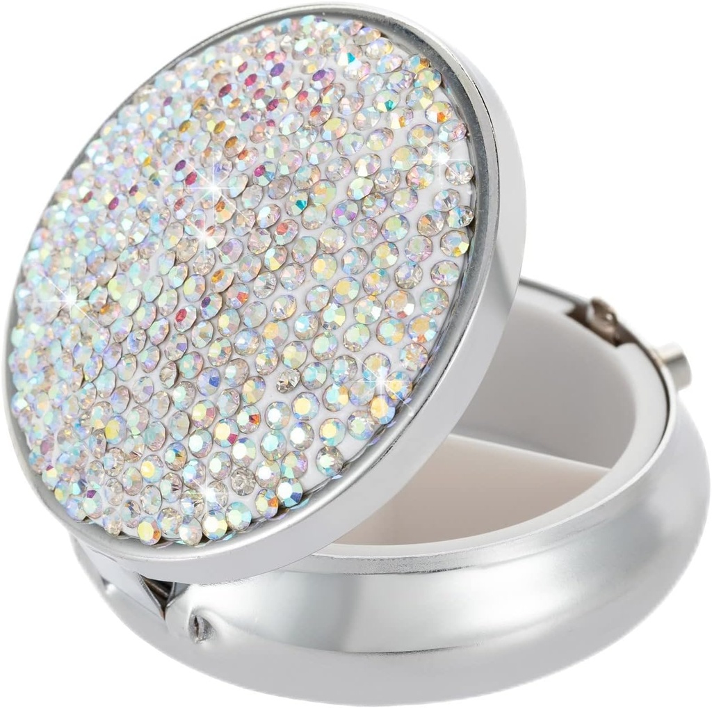 Pills de cristal Organizador,Contenedor de caja de la pila de viaje,Pocket Pill Case Holder for Purse,Mall Medicine Storage Bottle(Colorful)