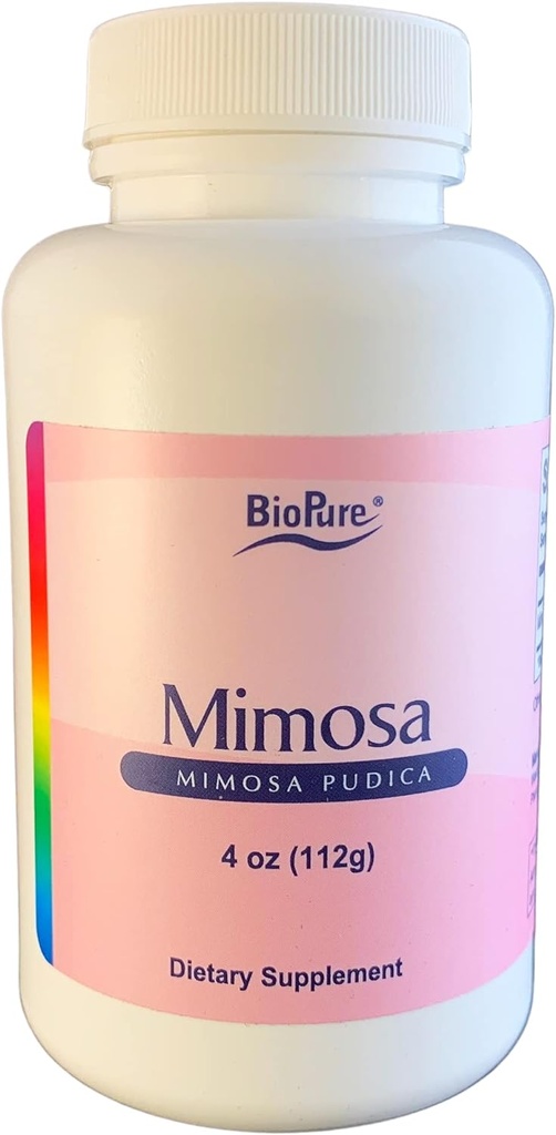 BioPure Mimosa – Wildcrafted Organic Mimosa Pudica Powder para eliminar organismos no deseados, toxinas, " Debris from Gastrointestinal Tract for Gut Health " Balanced Flora Proliferation " Microbiome – 4oz