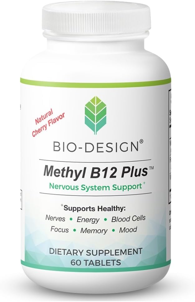 Metil B12 5000 mcg Plus Folate Supplement - Metilcobalamin, L-Methylfolate - Metillated " Bioavailable - Supports Healthy Nervous System, Energy Metabolism, " Brain Health - 60 Tablets