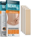 NUVADERMIS Silicone Scar Sheets - Extra Long Scar Sheets for C-Section, Tummy Tuck, Keloid, and Surgical Scars - Reusable Medical Grade Silicone Scar Sheets - Pack of 4 - Light Tone
