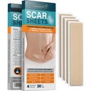 Sábanas de silicona NUVADERMIS - Sábanas extra largas para C-Sección, Tuck Tummy, Keloid y Cicama Quirúrgica - Reutilizables Sábanas de silicona de grado médico - Pack de 4 - Tono ligero