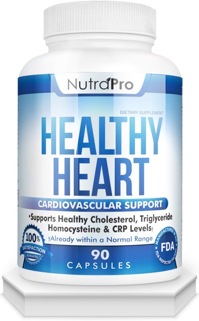 NutraPro Corazón saludable - Suplementos de salud cardíaca. Artery Cleanse &amp; Protect. Apoya el colesterol saludable y la triglicérida. GMP certificado