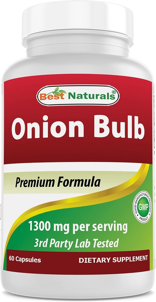 Mejores Naturales de cebolla Dried Bulb 1300mg por Serving - 60 cápsulas - También llamada (Alium Cepa)
