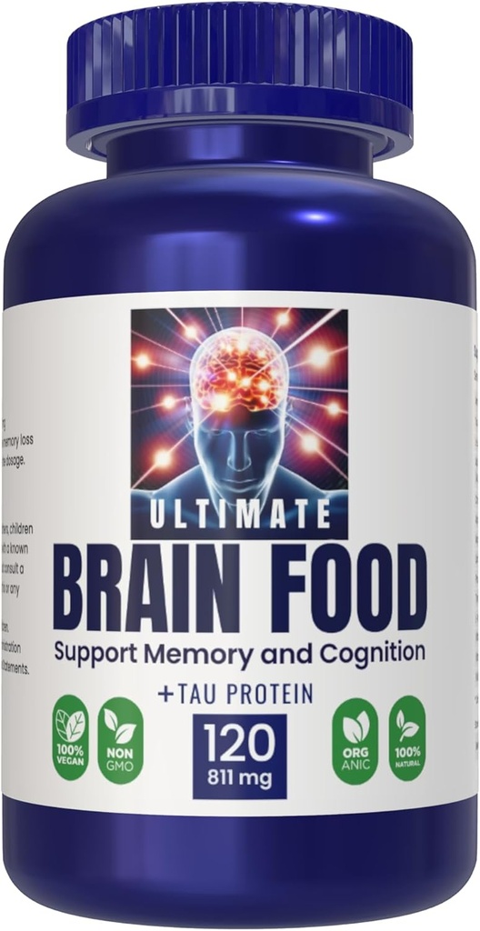 Ultimate Brain Food, Suplemento Cerebro para la Cognición de la Memoria, Suplemento Focus, 120 cápsulas