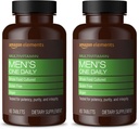 Elementos Hombres Una Multivitamina diaria, 62% Comida entera cultivada, vegano, 65 Tabletas, 2 Mes Fuente (Paquete Mayo Vary) (Pack of 2)