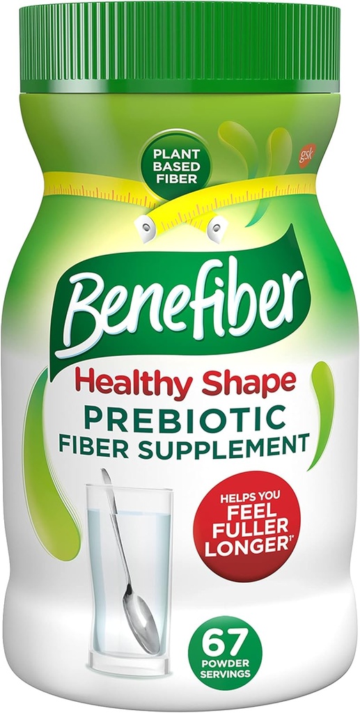 Benefibra Forma saludable Prebiótico Fibra Suplemento Polvo para Salud Digestiva, Fibra diaria - 67 Serviciones (17.6 onzas)