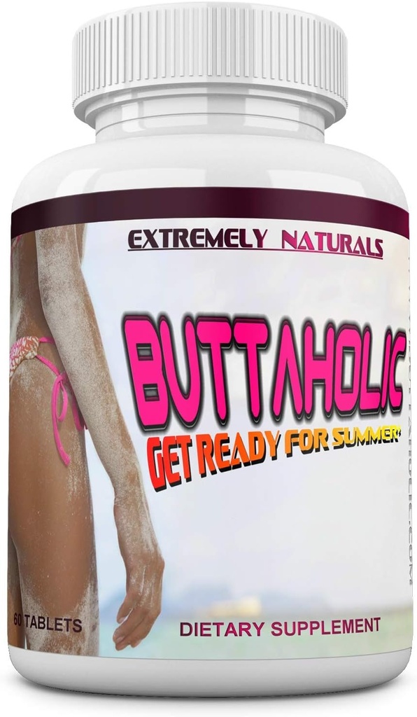 BUTTAHOLIC Female Butt Enlargement Pills. Booty Enhancement. Get Bigger and Curvier Butts. Extreme Glutes Enhancer. 60 Tablets