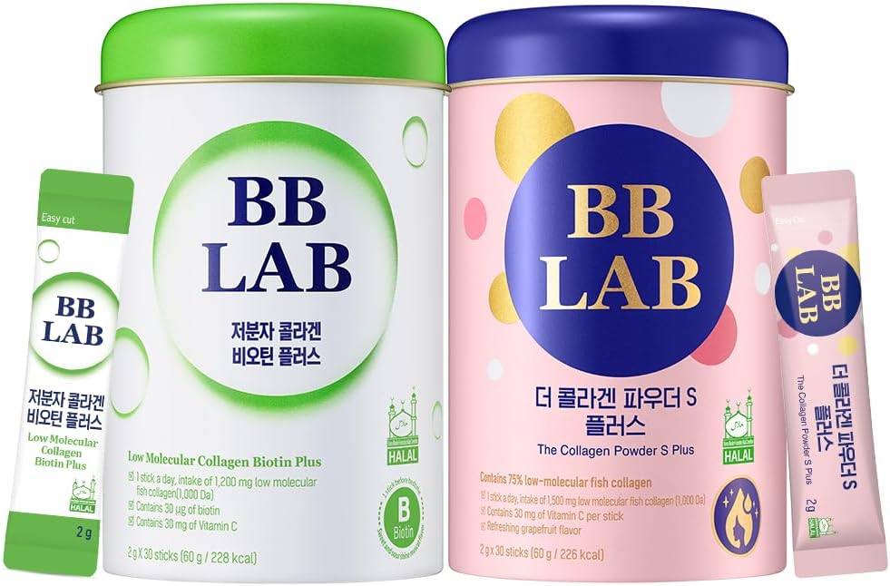 Collagen Powder S, HSN Biotin Collagen, Powder Stick Korean Marine Collagen, Fish Collagen, Vitamin C, Biotin, Fast Absorption, Fruit Flavored