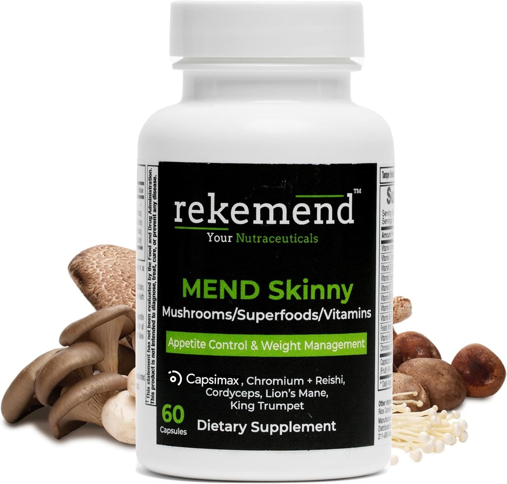 Appetite Suppressant for Weight Loss - Vegan Non-GMO Natural Mushroom Based Weight Loss Supplement - 60 Capsules