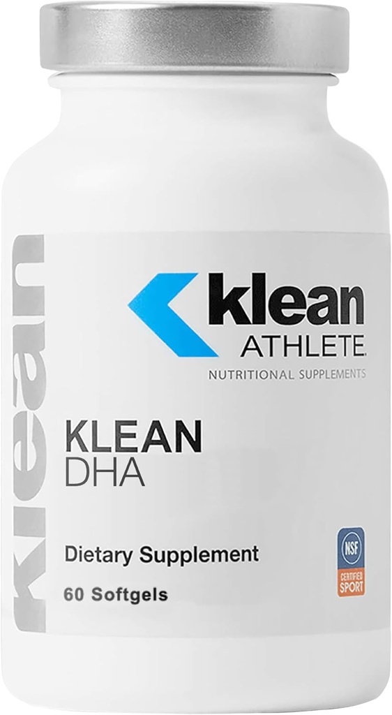 Klean Athlete Klean DHA - DHA Suplemento para los atletas - apoya la salud del corazón y del cerebro* - Omega 3 Fish Oil - con EPA &amp; DHA - No GMO &amp; Gluten Free - 60 Softgels