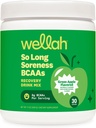 Wellah So Long Soreness BCAA Powder (Green Apple Flavored) 30 Servimientos - con Complejo de hidratación