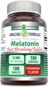 Amazing Formulas Melatonin 12 mg Por Serving Tablets Suplemento ← Non-GMO TENIDO Gluten Free TEN Made in USA (180 TENIDO Strawberry)