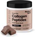 Perfect Keto Collagen Peptides Protein Powder con aceite MCT, Collagen hidrolizado, Tipo I & III Suplemento, Gluten Free, Grass Fed, Low Carb, Keto Coffee Creamer, Collagen for Women &amp; Men, Chocolate