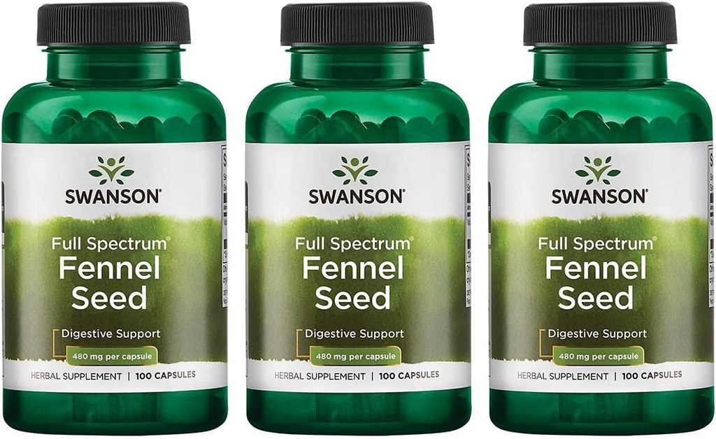 Swanson Fennel 480 Milligrams 100 cápsulas (3 Pack)