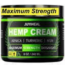 8 fl oz Crema de cáñamo natural instantáneo - Fuerza máxima - Arnica, MSM, Turmérico, Menthol, Aloe-Natural Extracto de aceite de cáñamo