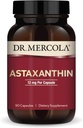 Dr. Mercola Organic Astaxanthin - 12 mg Astaxanthin - Powerful Antioxidant Support - Organic Microalgae Extract - Non-GMO, Gluten-Free &amp; Soy-Free - 90 cápsulas (90 piezas)