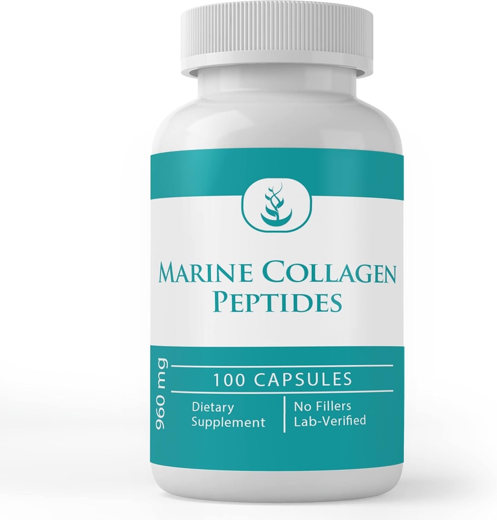 PURE ORIGINAL INGREDIENTES Marine Collagen Peptides, (100 cápsulas) Siempre puro, sin aditivos ni artillería, Lab Verified