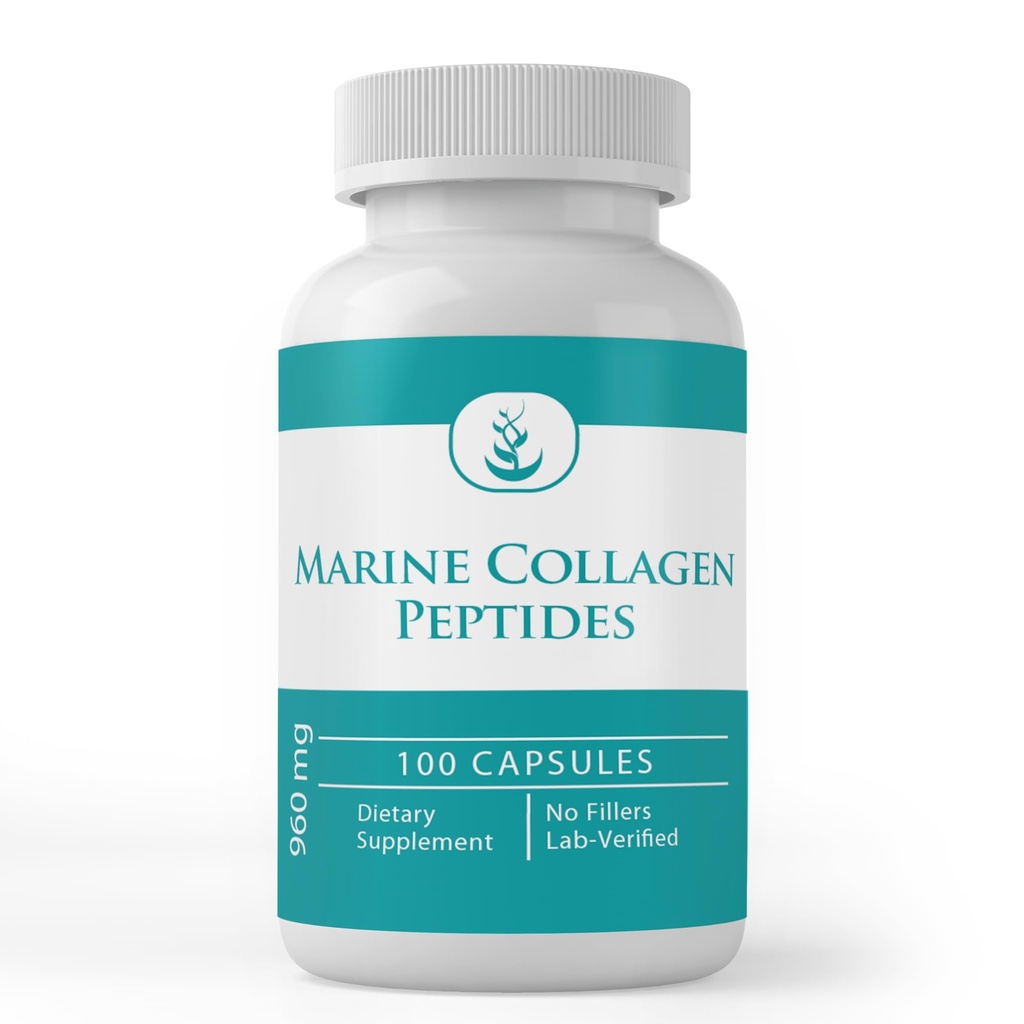 PURE ORIGINAL INGREDIENTES Marine Collagen Peptides, (100 cápsulas) Siempre puro, sin aditivos ni artillería, Lab Verified