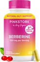 Pink Stork Berberine 500mg - Suplemento GLP-1 de la naturaleza - Daily AMPK Metabolic Activador - 500-1000 mg Metabolismo + Gut Health for Women TEN Third-Party Tested ← Vegan ← Non-GMO durable 30 Capsules
