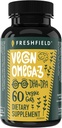 Vegan Omega 3 DHA: Algae Oil, Most Reviewed, Carrageenan Free, Sustainable, Tested, No Heavy Metals, Fish Oil Alt, Plant Based Omega. Apoya Corazón, Cerebro, Salud Conjunta w/DPA