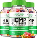 Euphoria Green Hemp Gummies - with Hemp Seed Extract EuphoriaGreen Hemp Gummies Tinnitus Herbal Supplement, Health and Wellness Support, All Natural Euphoria Green Hemp Gummy (3 Pack - 180 Gummies)