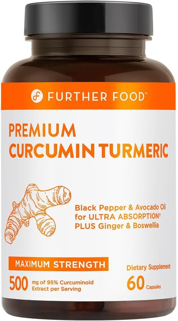 Tormérica de Curcumina Premium de Alimentos, Fuerza Máxima, 500 mg, 60 cápsulas