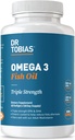 Dr. Tobias Omega 3 Fish Oil, 2000mg Triple Strength con 800mg EPA 600mg DHA Por Serving, Fish Oil Omega 3 Suplementos para Heart, Brain &amp; Immune Support, 60 Softgels, 30 Servings