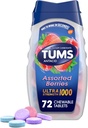 TUMS Ultra Strength Chewable Tablets for Heartburn Relief and Acid Indigestion Relief, Assorted Berries - 72 Count