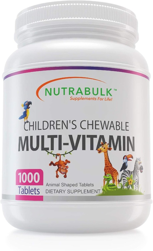Multi-Vitamins Chewable para niños - Promoción del desarrollo general de los niños - USA-Made, mayo Ayuda a apoyar inmuno, bonificación, cerebro " bienestar general- vegano " Gluten Gratis - 1000 Cherry Tablets