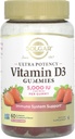 Solgar Vitamina D3 Gummies for Adults 5,000IU Ultra Potency Vitamin Immune System Support for Women &amp; Hombres - Tasty Strawberry Flavor, Gluten & Gelatin Free Gummy, 2 Month Supply, 60 Servings, 2g Sugar