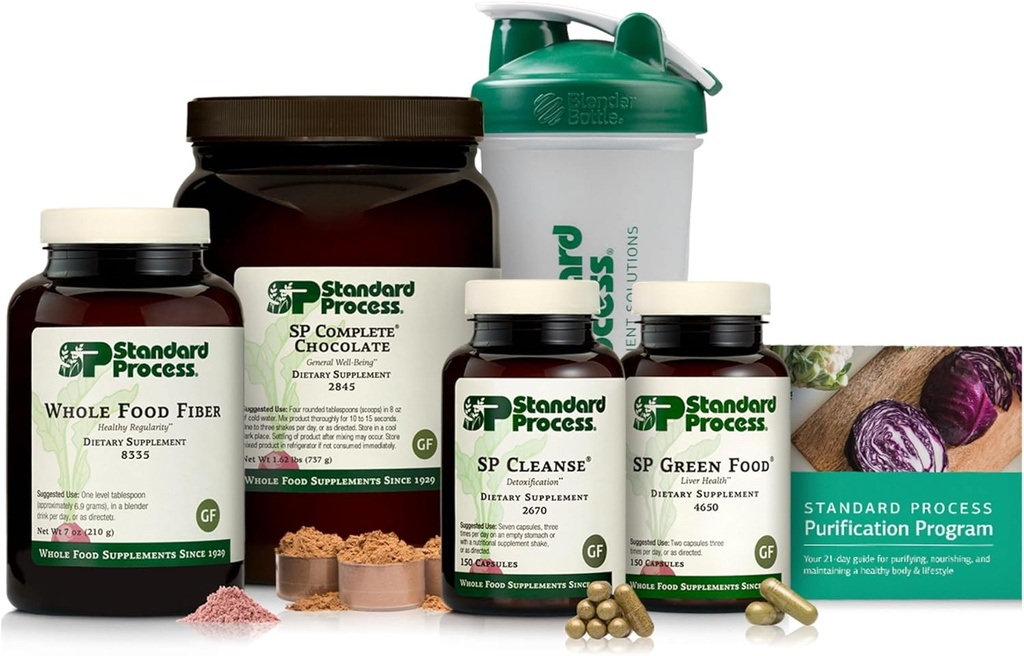 Standard Process Purification Kit with SP Complete & Whole-Food Fiber - Detox & Liver Support - Whole Food-Based Fiber Kit for Maintaining a Healthy Body - 21-Day Program - Chocolate