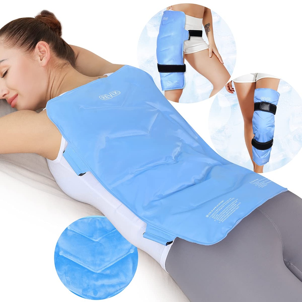 REVIX XXL Full Back Ice Pack Wrap, Reutilizable Gel Compresss para la espalda superior e inferior, Long-Lasting Flexible Ice Pack for Muscle Fatigue, Soreness y Post-Workout Recovery