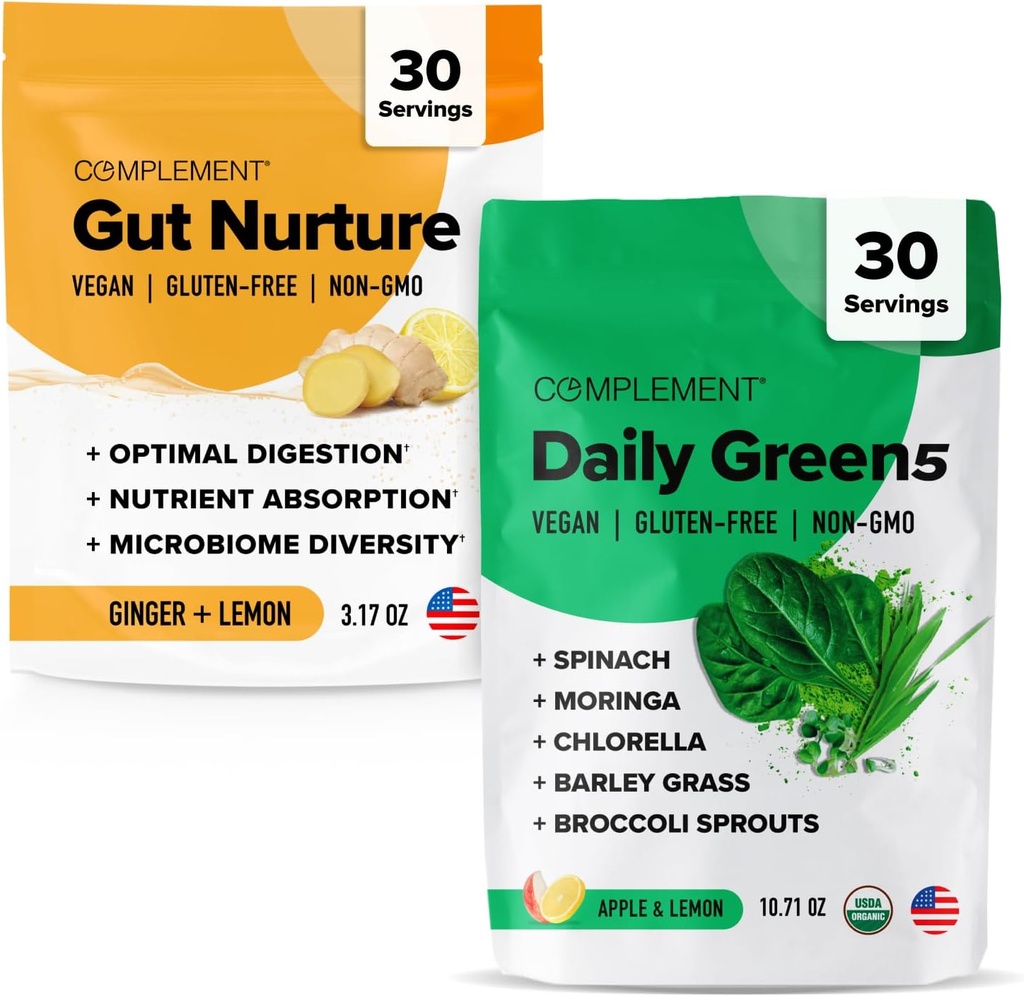 Complemento Gut Nurture & Daily Greens Bundle – Soporte Digestivo y Nutricional Integral