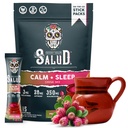 Salud 2-en-1 Sleep Aid + Calm Drink Mix, Prickly Pear Flavor, Melatonin, Magnesium, Saffron Extract, L-Theanine, Non-GMO, Gluten Free, Vegan, Low Calorie, 1g of Sugar (15 Servings)
