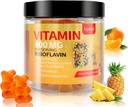 Vitamina B2 Gummies, Vitamina B2 Riboflavin Gummies 400mg con Magnesium & Coq10, Migraine Relief & Headache Relief, para Adultos Infantiles, 90 Gummies Chewable (1)