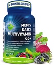 Multivitaminas diarias de los hombres 50 Plus - Multivitamina metilada vegana para los hombres 50 y más - Saw Palmetto, Biotina, Superalimentos orgánicos, Lutein - Ojo, Energía, Gut, Soporte de salud - Fácil de Swallow Capsules